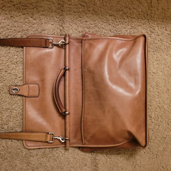 Vtg Coach 6457 British Tan Lexington Lap Top Work Bag - Picture 6 of 12